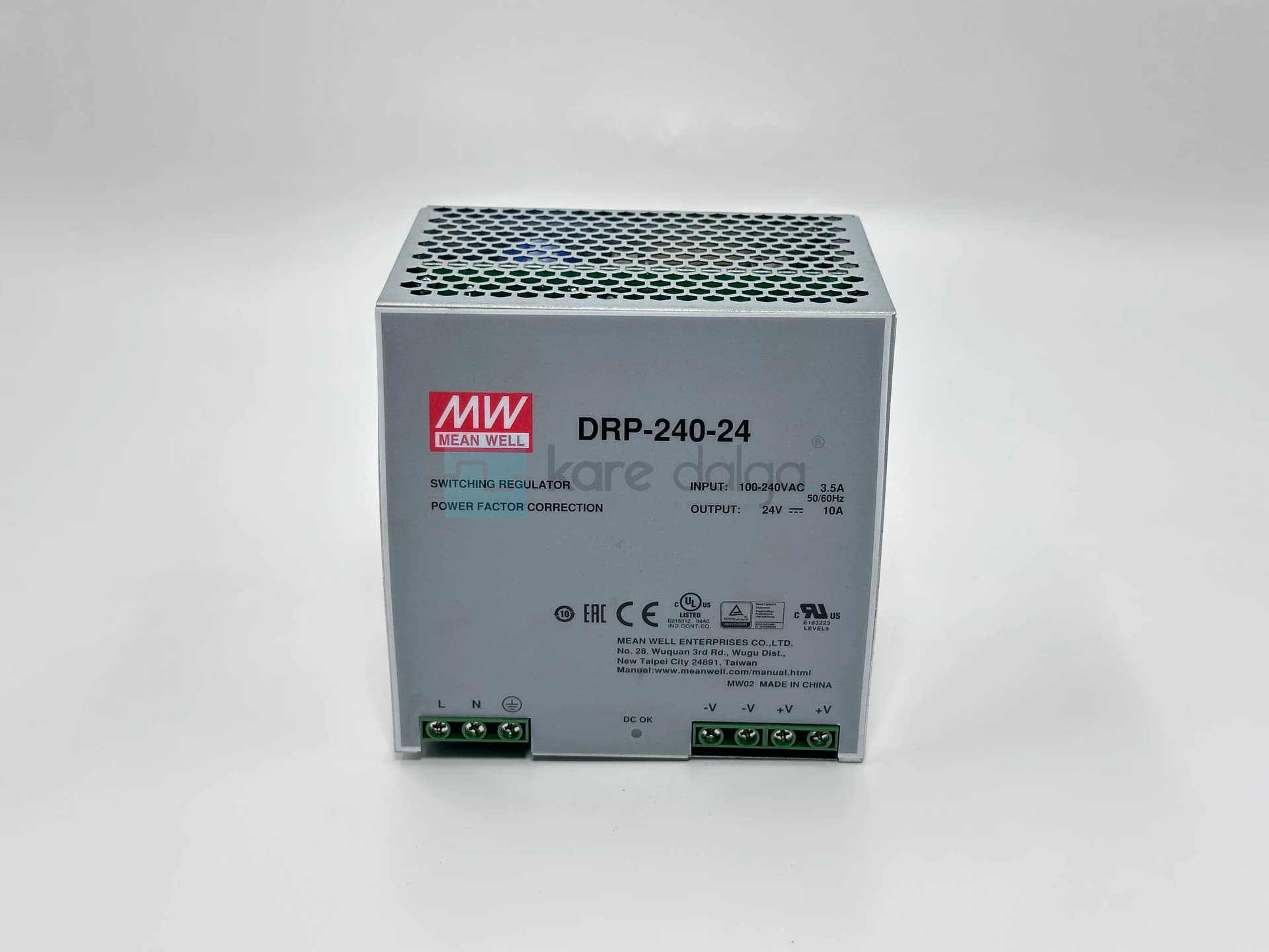 Mean Well Drp-240-24 – 24 Vdc 10 A 240 W Dın Ray Güç Kaynağı - Görsel 1