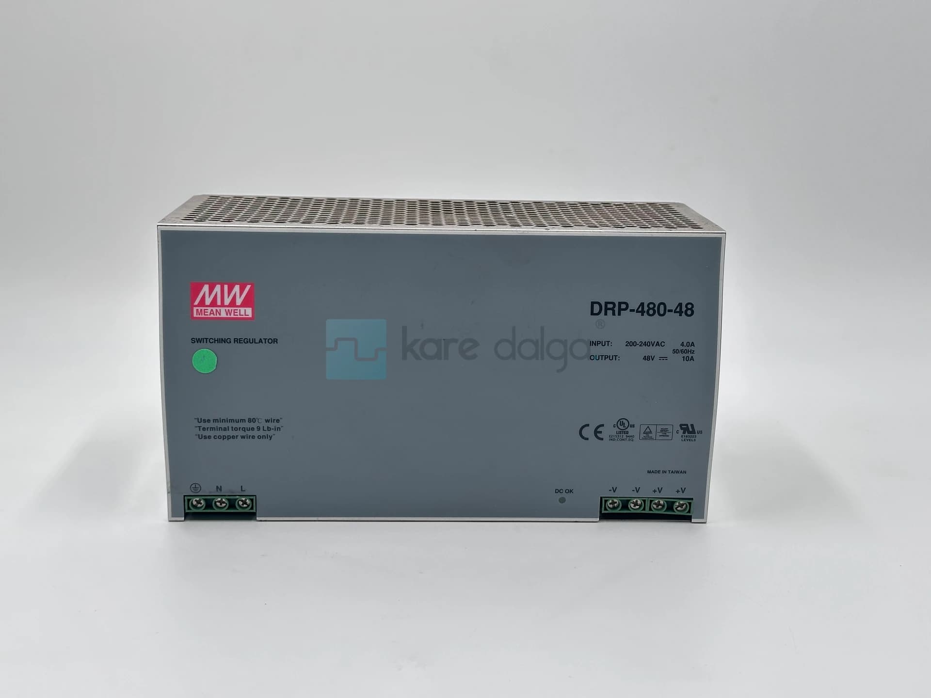 Mean Well Drp-480-48 48 V 10 A 480 W Ray Montaj Güç Kaynağı - Görsel 1